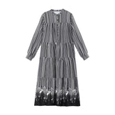 Retro Romantic Floral Printed A-Line Maxi Dress